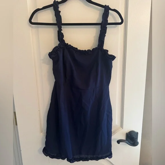 knee length dresses for ladies LETS GO TO THE BEACH RUFFLE MINI DRESS – AKIRA main image 0